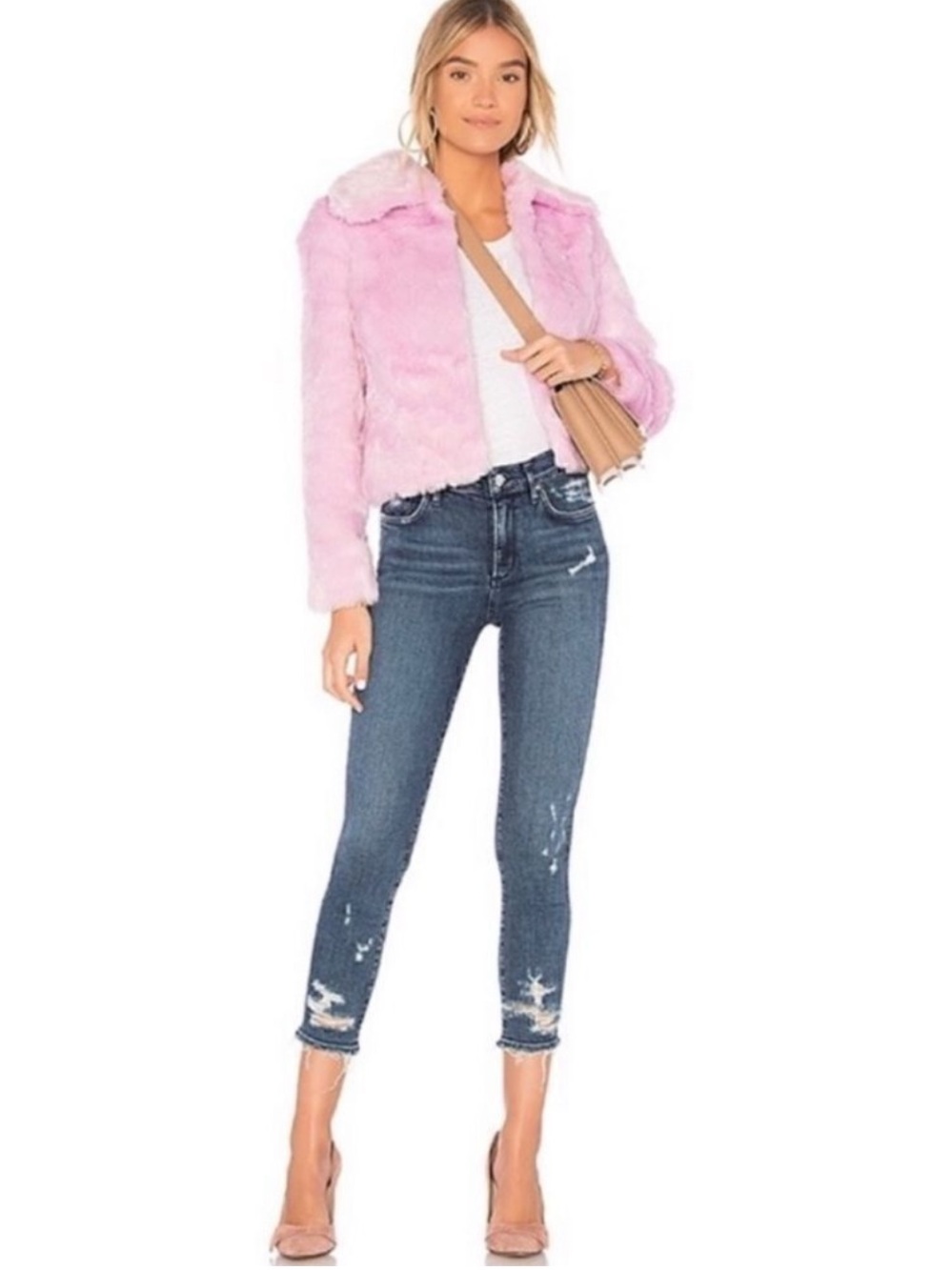 Agolde Sophie High Rise Skinny Crop cropped distress jeans 27